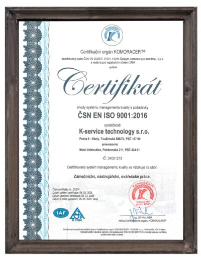 K-service technology certifikace